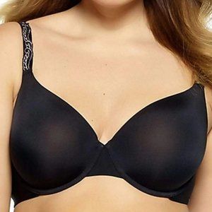 Paramour Women's 38D Black Floral Straps Bra Wired Full Coverage